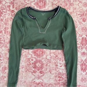 Urban Outfitters Out From Under Olive Long Sleeve Crop Top